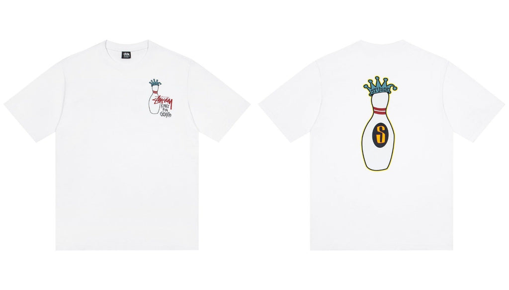 Stussy King Pin Bowling Front And Back Graphic Short Sleeve Tee