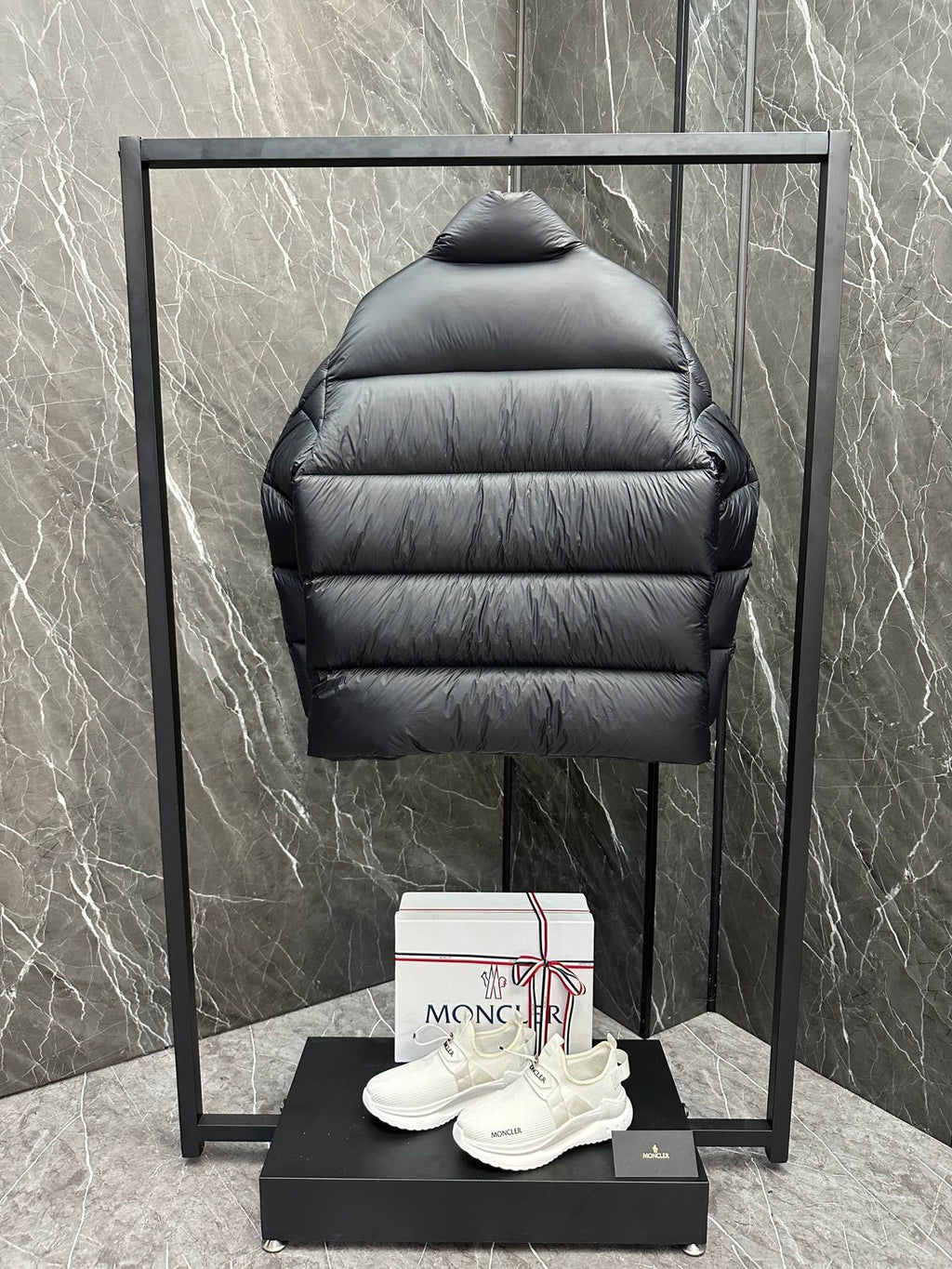 Moncler Oversized Badge Stand Collar Down Jacket (Unisex)