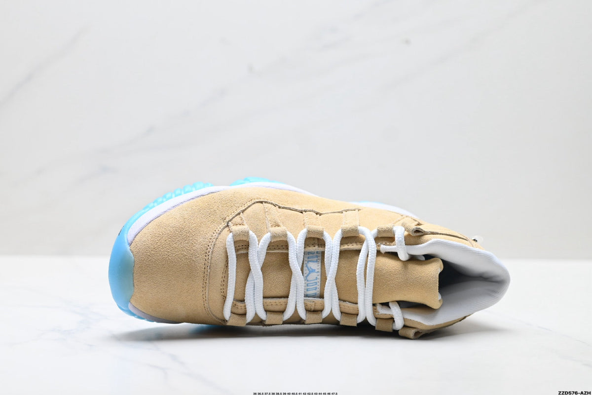 Air Jordan 11 Retro Tan and University Blue Unisex Sneakers Style 08