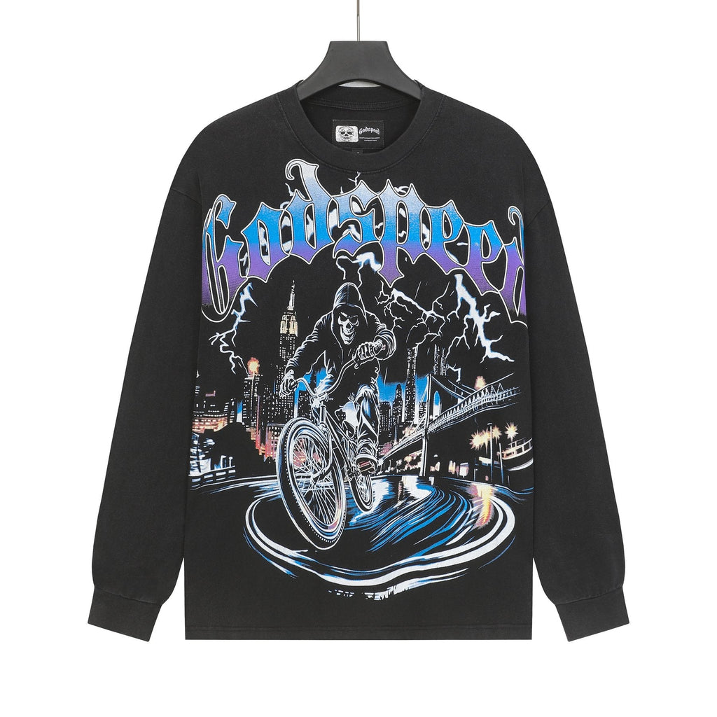 Godspeed Biker City Graphic Long-Sleeve T-Shirt