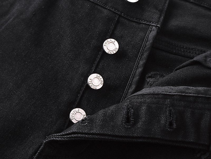 Purple Brand Black Distressed Denim Shorts