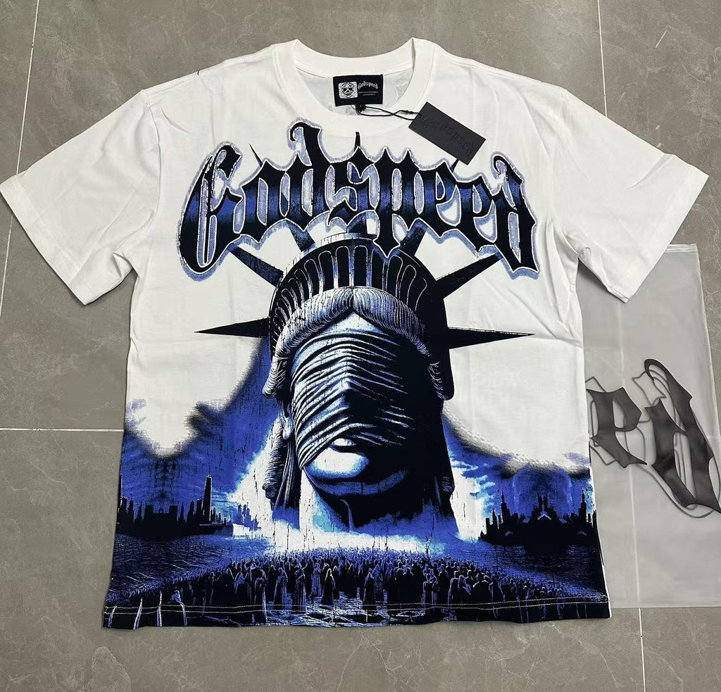 Godspeed Worship Ritual Statue Graphic T-Shirt
