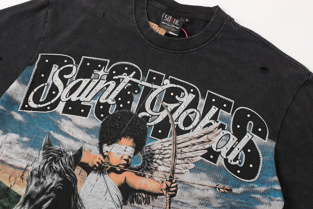 SAINT Rider & De Ores Graphic Washed Black T-Shirt
