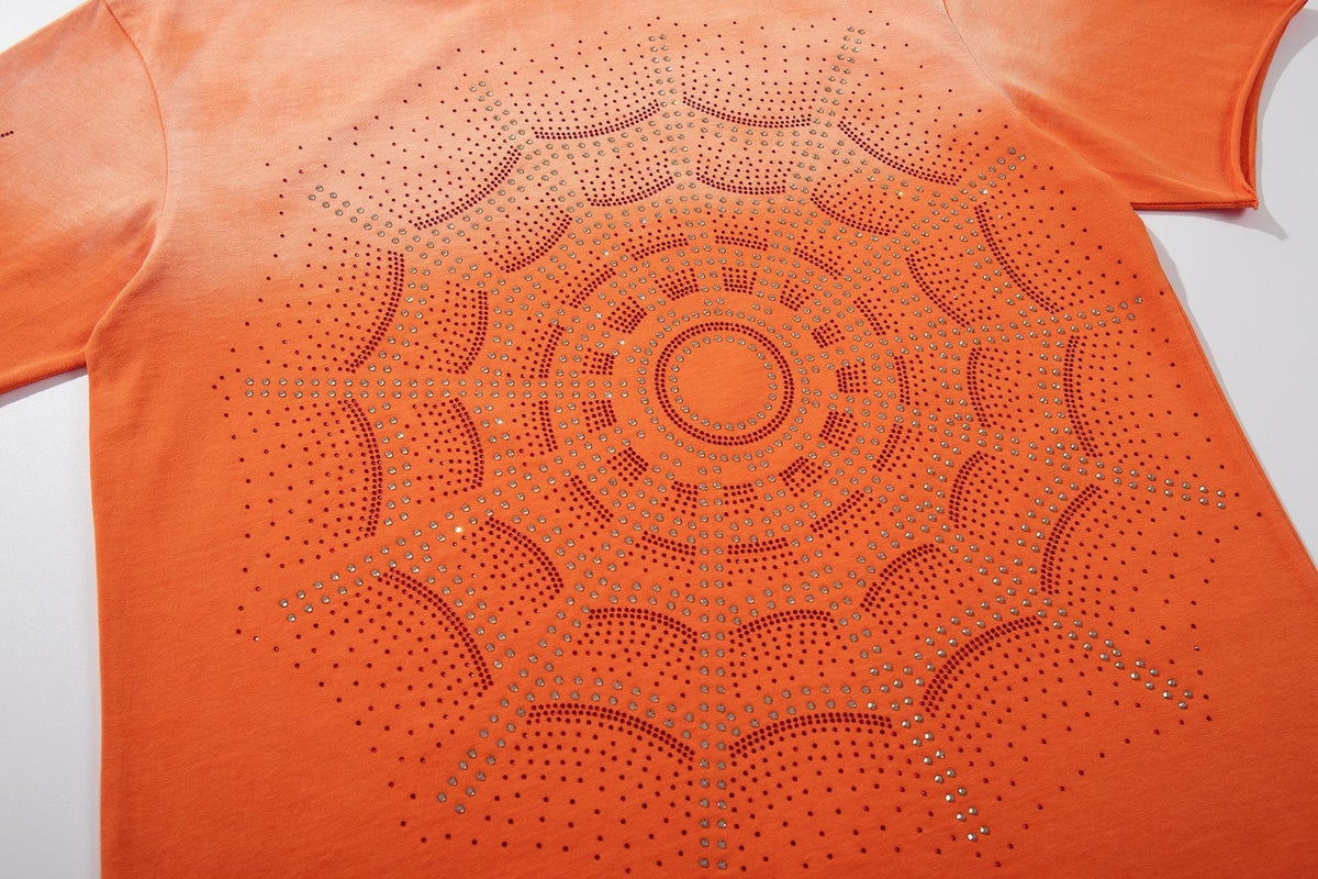 MAJESTIK Rhinestone Spiderweb Graphic T-Shirt