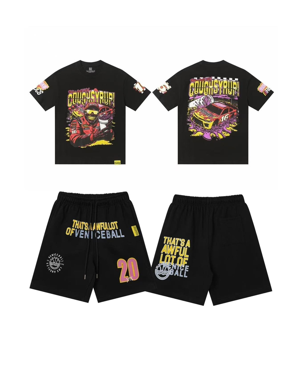 THAT'S A AWFUL LOT OF COUGH SYRUP Racing Graphic Short-Sleeve Set