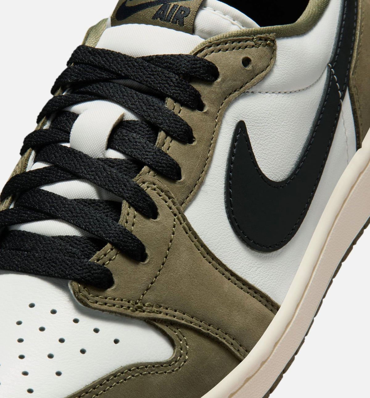 Air Jordan 1 Low OG Men's Lifestyle Shoes - Medium Olive/Black/Summit White/Sail
