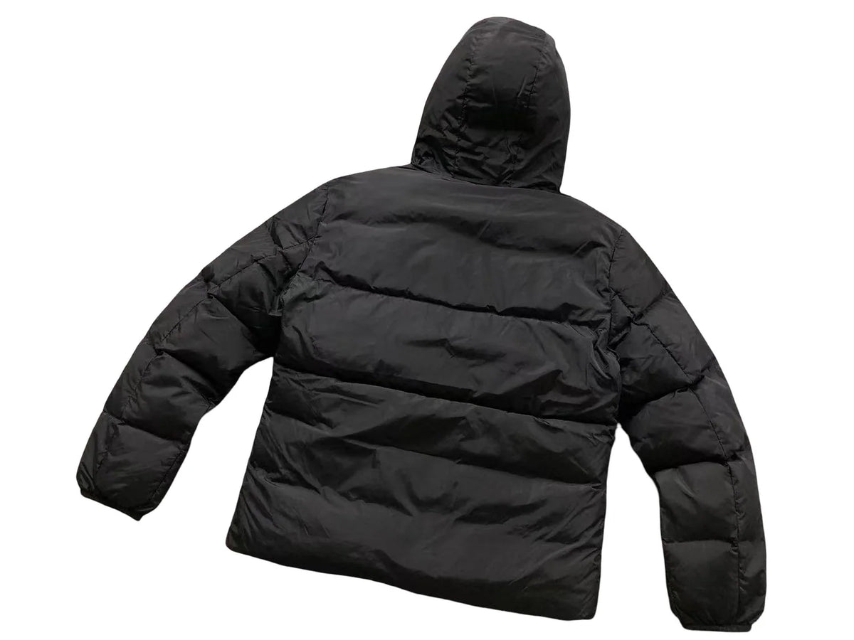 Moncler Logo Hood Hooded Down Jacket — Black