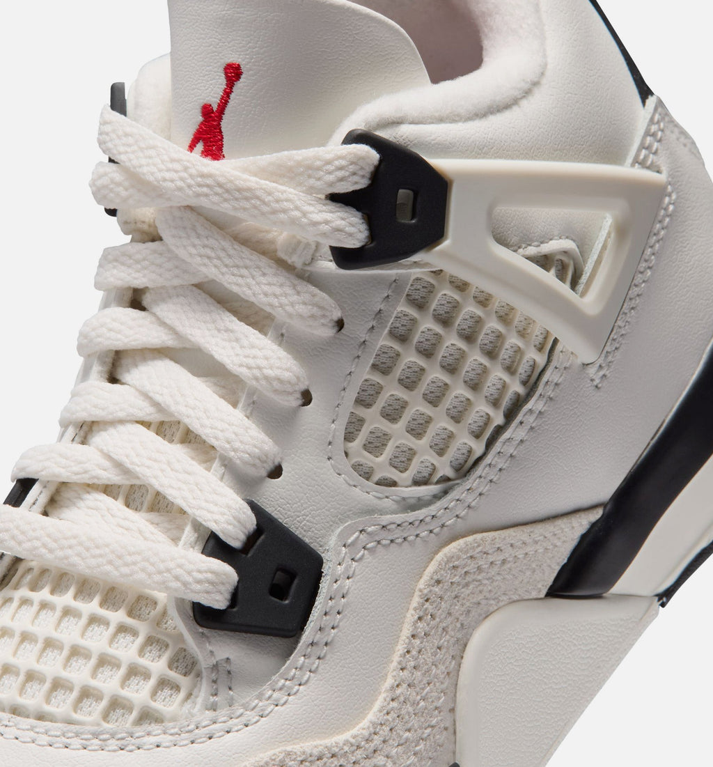 Air Jordan 4 Retro Flight Club Preschool Lifestyle Shoes - Sail/Black/University Red