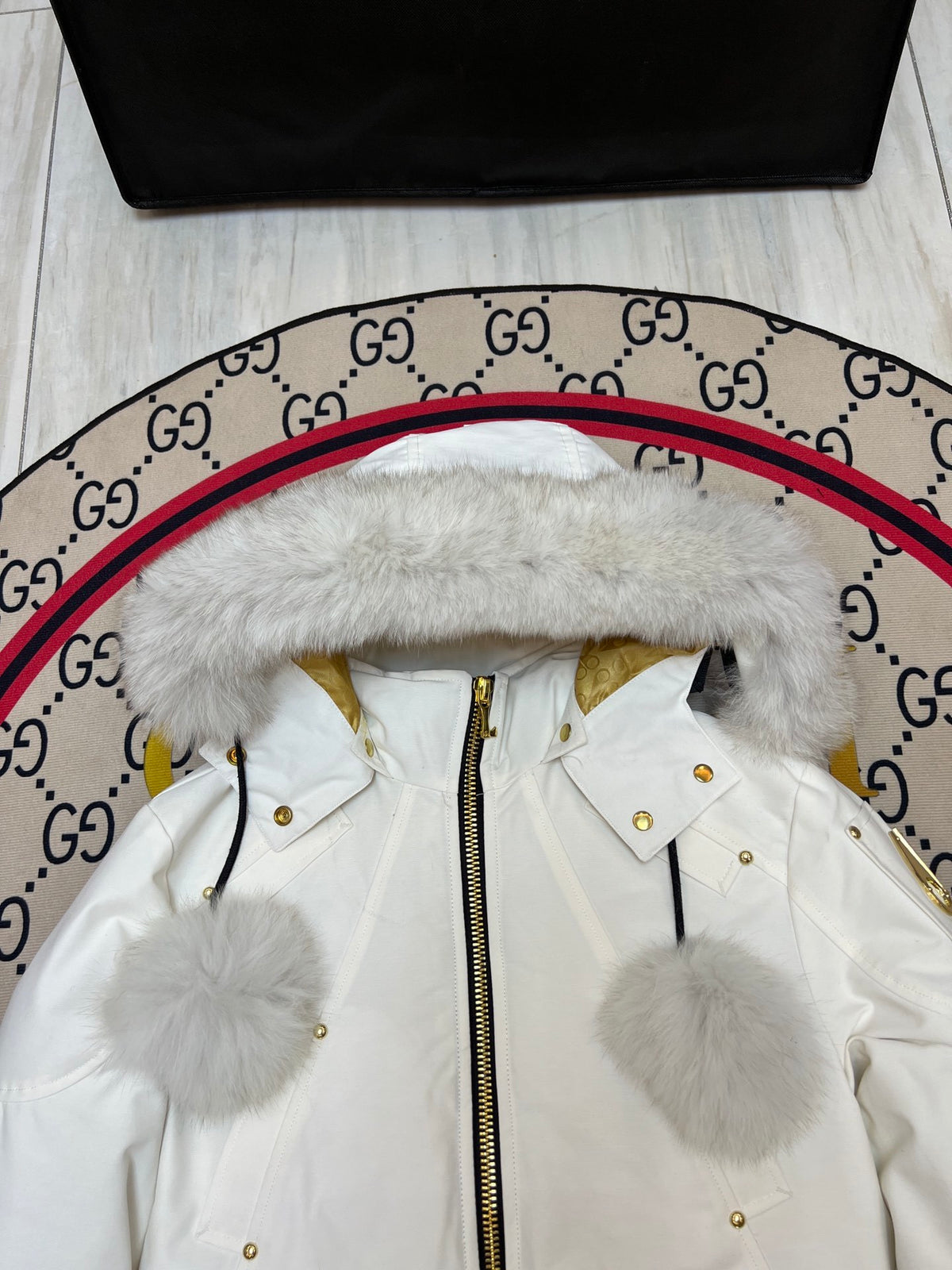 Moose Knuckles Women's Hooded Down Bomber Jacket
