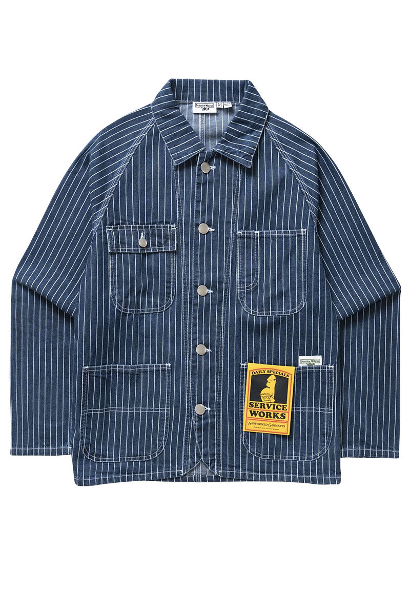 SERVICE WORKS PINSTRIPE DENIM COVERALL 2.0 Indigo