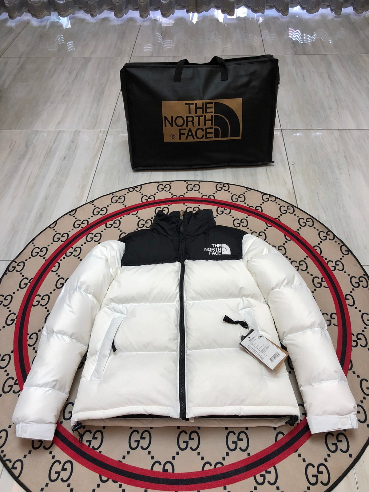 The North Face 1996 Retro Nuptse Jacket — Yellow, Teal & White