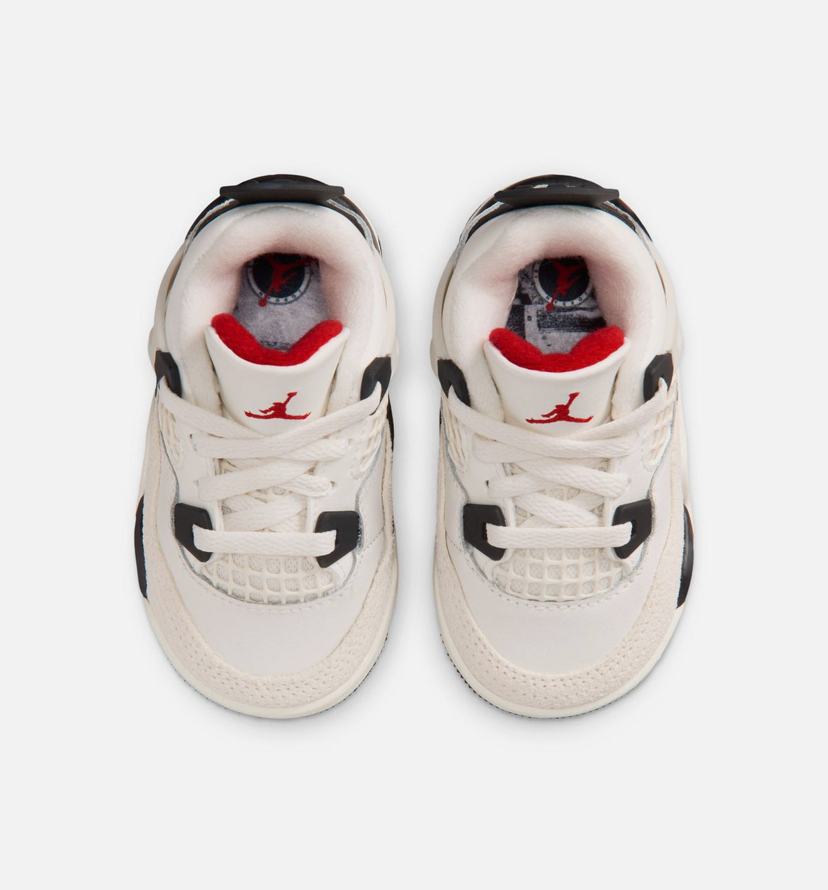 Air Jordan 4 Retro Flight Club Infant & Toddler Lifestyle Shoes - Sail/Black/University Red