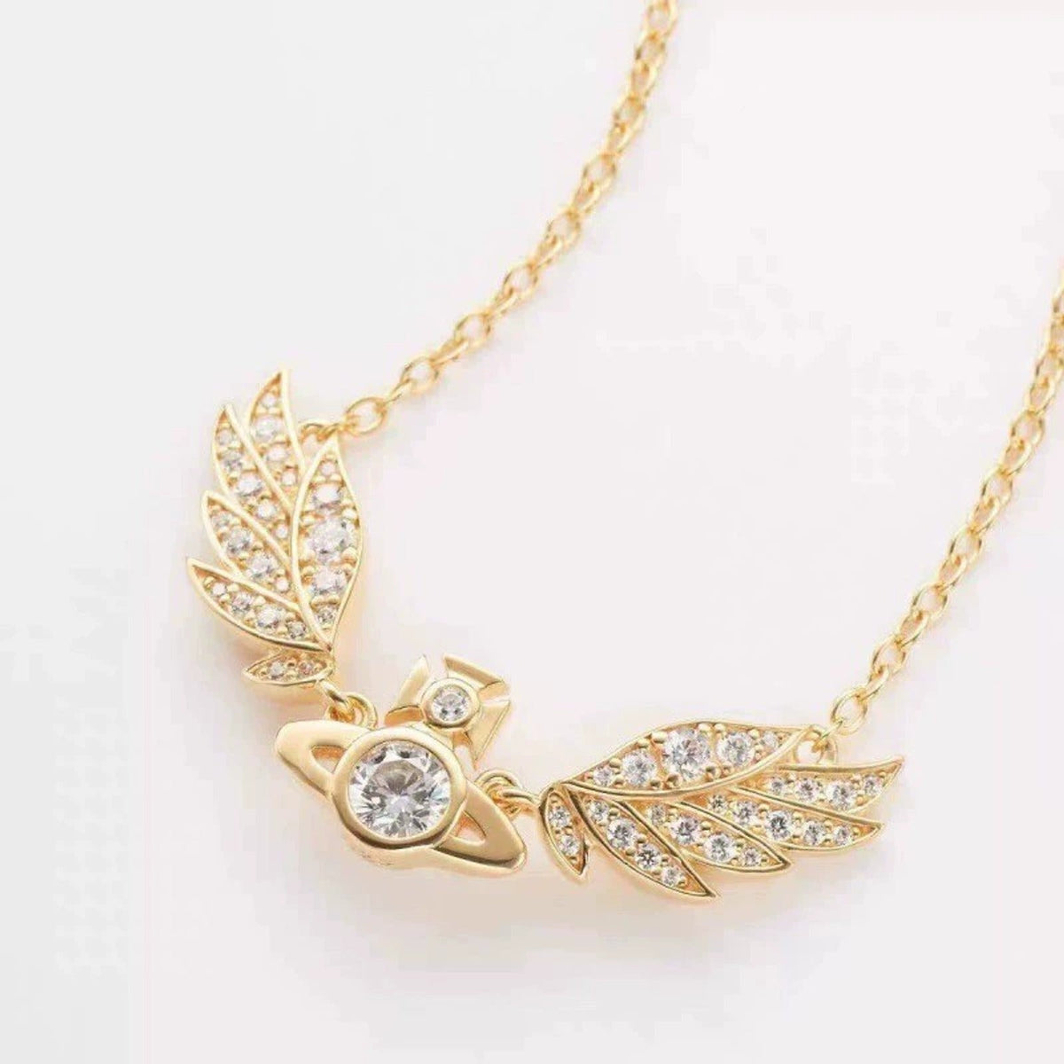 Vivienne Westwood Style Angel Wing Orb Necklace