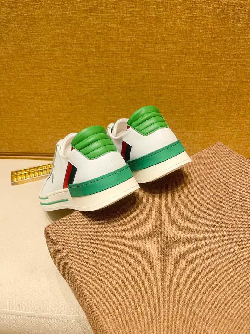 White Green Red Low-Top Sneakers
