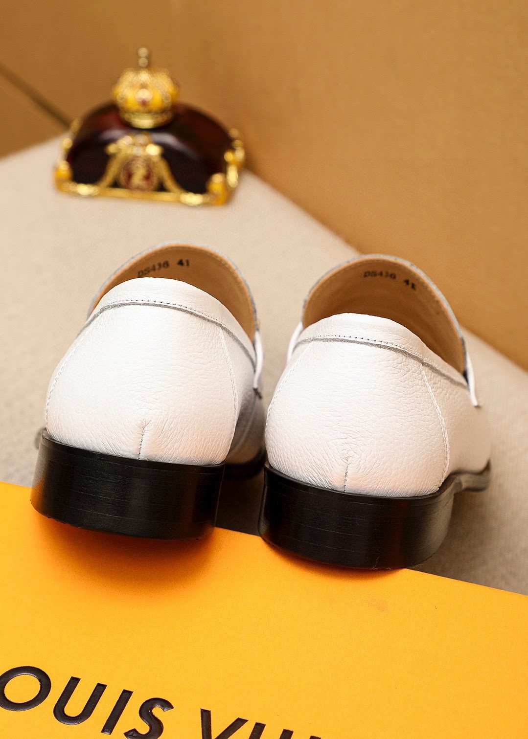Louis Vuitton White Textured Bar Loafers