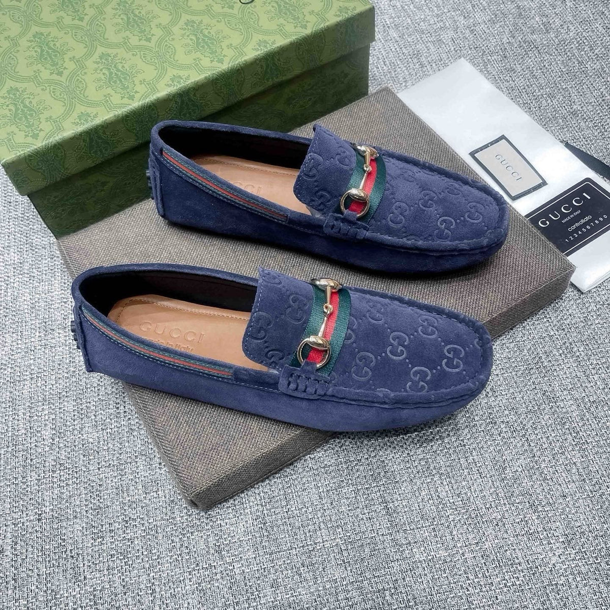 Gucci GG-Pattern Horsebit-Style Loafers