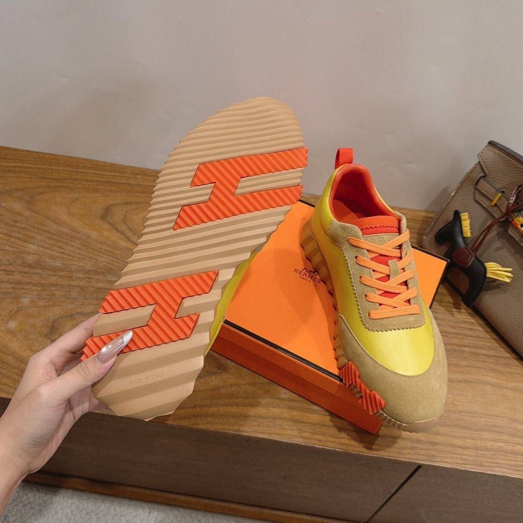Hermès Color-Block Lace-Up Sneakers