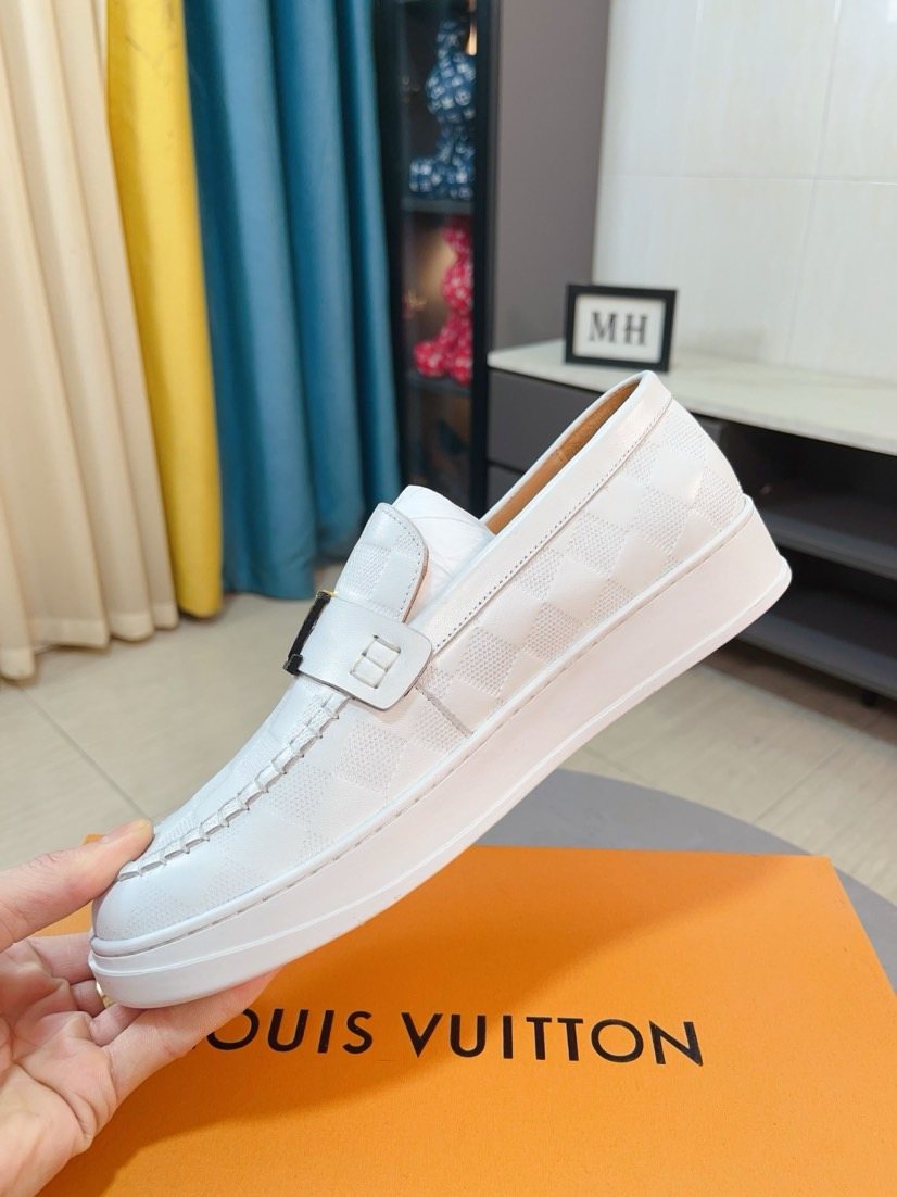Louis Vuitton Men's Check-Pattern Loafers