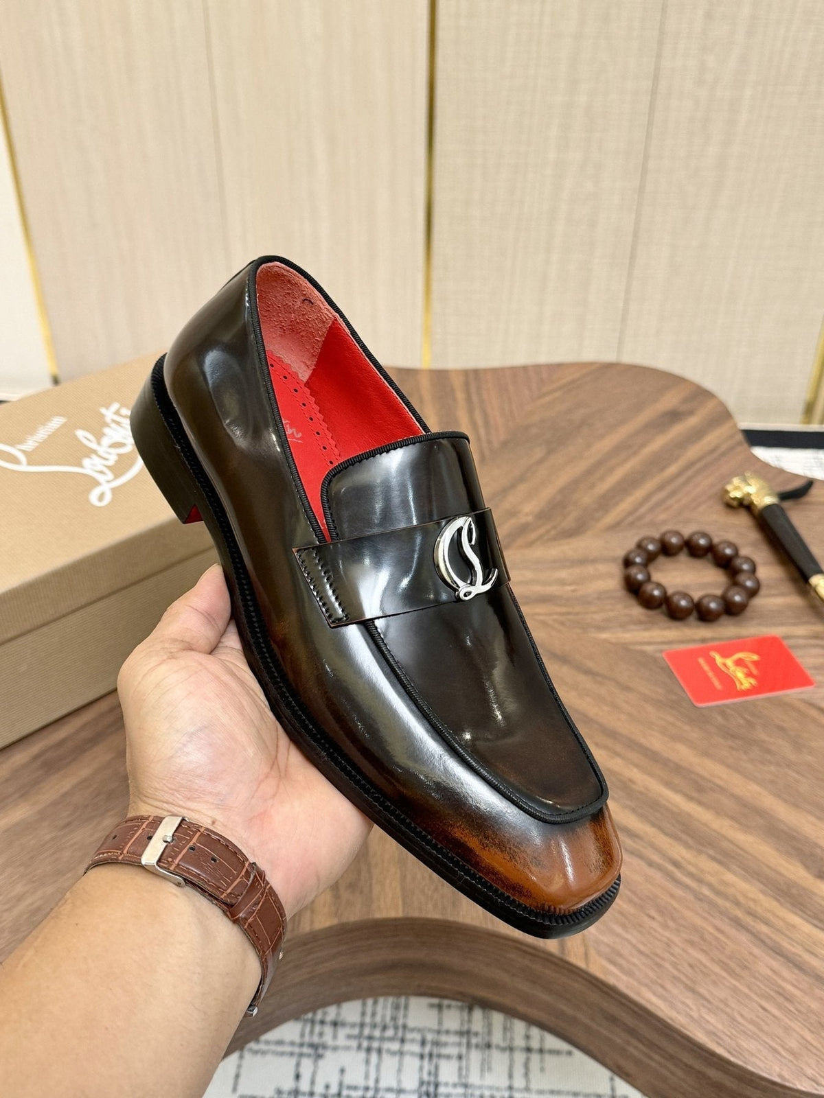 Christian Louboutin Black Hardware Loafers