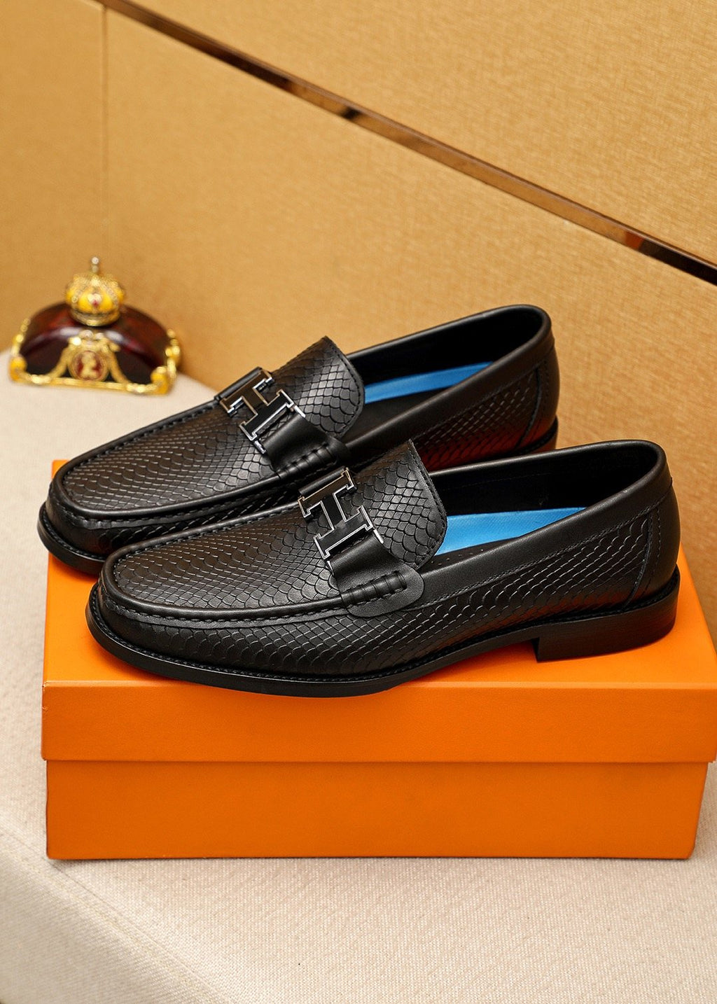 Hermès Textured Hardware Loafers