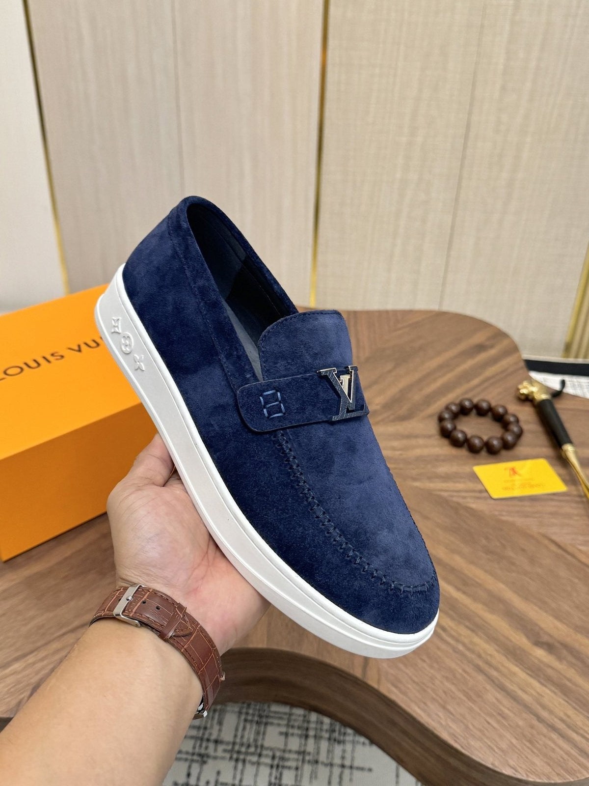 Louis Vuitton Textured Slip-On Sneakers