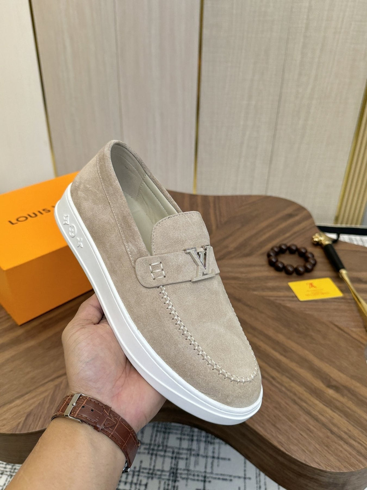 Louis Vuitton Textured Slip-On Sneakers