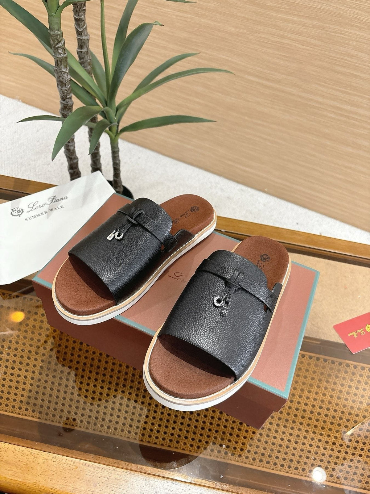 Loro Piana Men's Crisscross Slide Sandals - Open Toe And Open Back