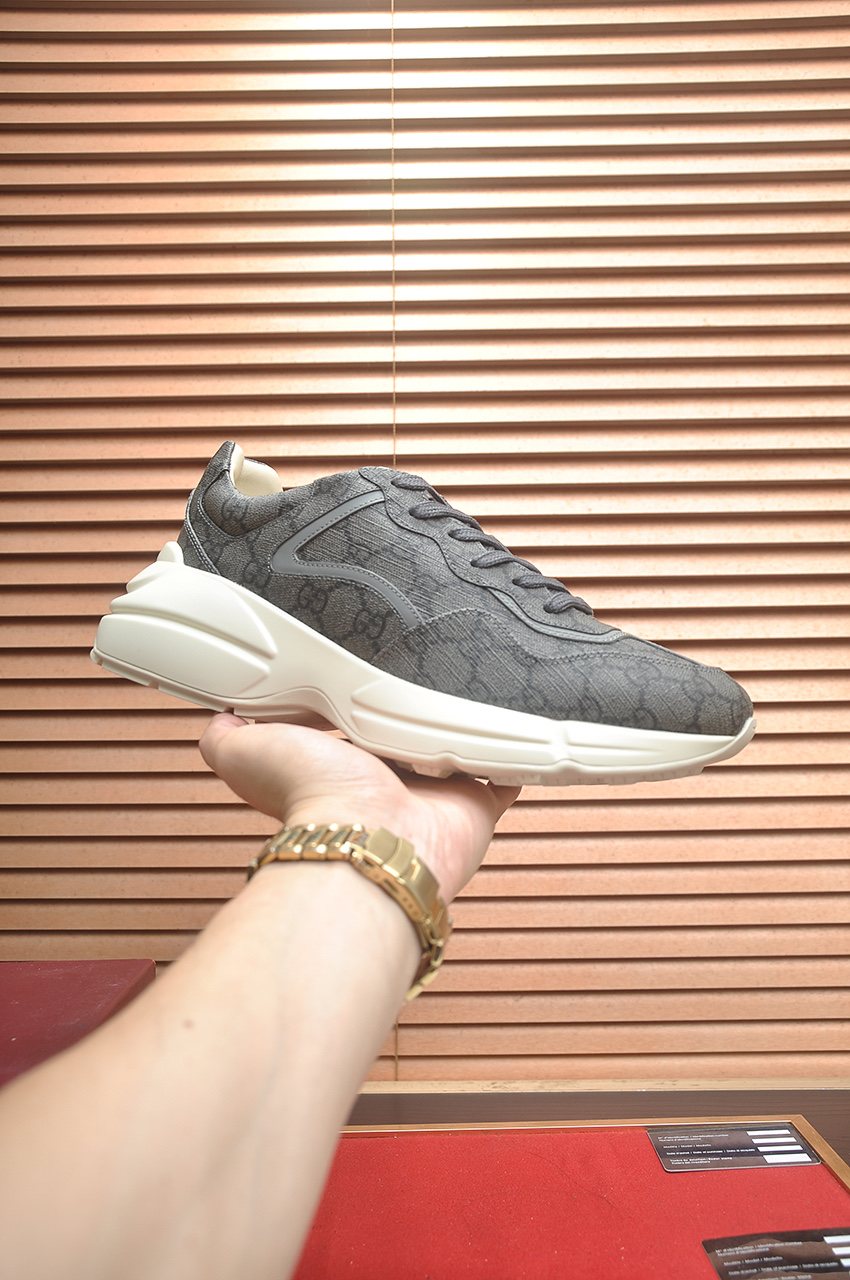 Gucci Tonal Pattern Chunky Low-Top Sneakers