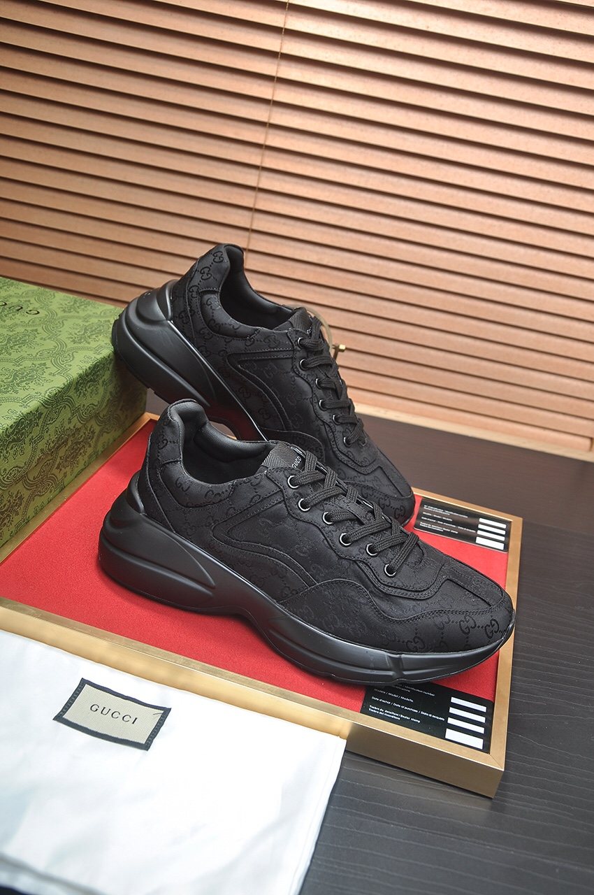 Gucci Tonal Pattern Chunky Low-Top Sneakers