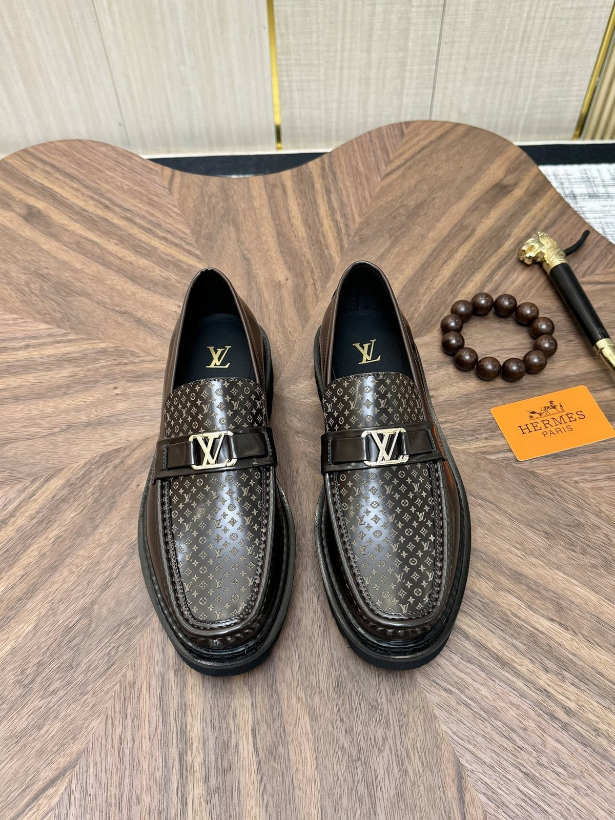 Louis Vuitton Men's Patterned Hardware Loafers