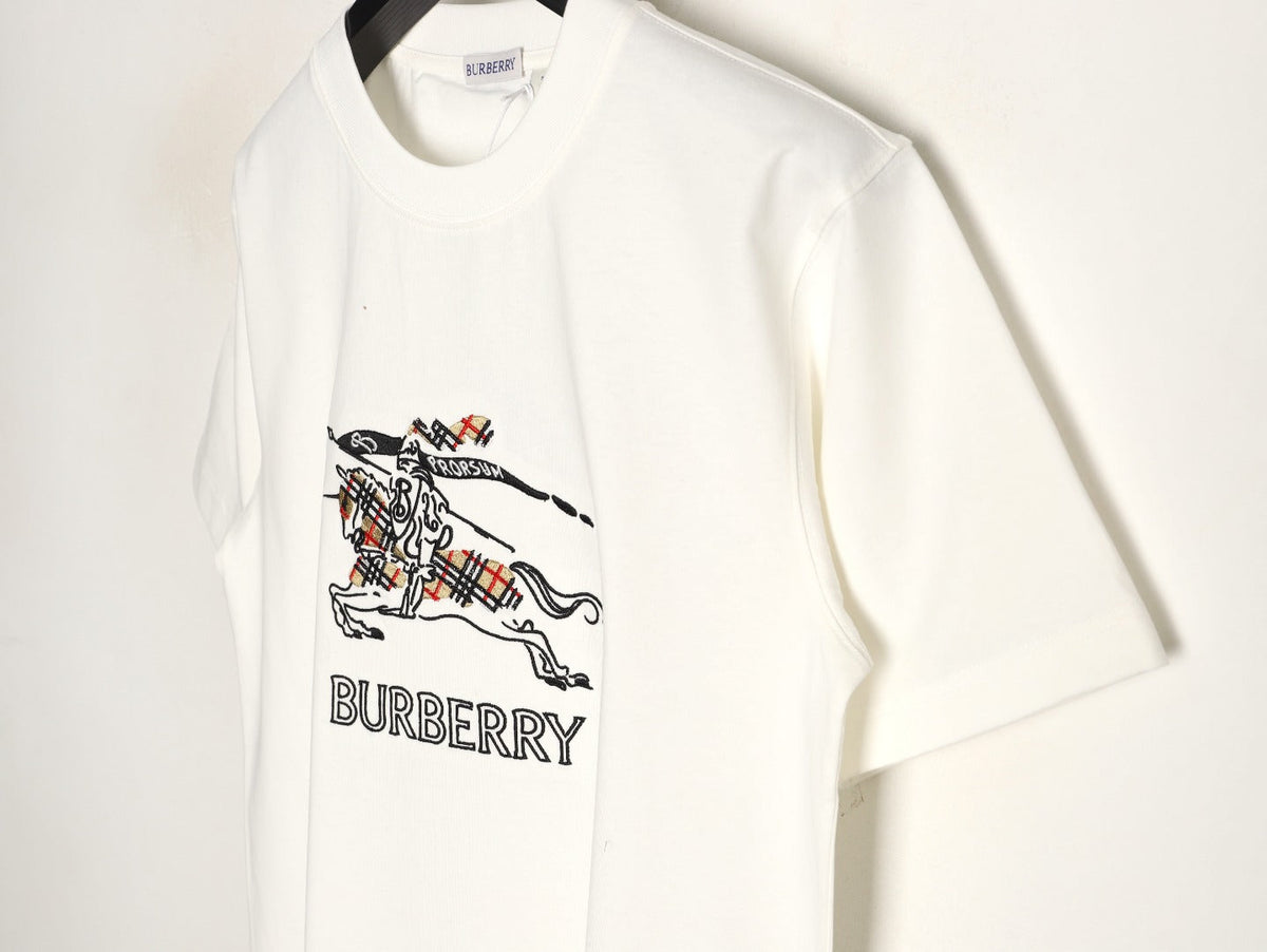 Burberry Equestrian Knight Sketch Graphic T-Shirt - Off-White