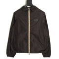 Burberry Check-Trim Hooded Zip-Up Jacket - Dark Brown