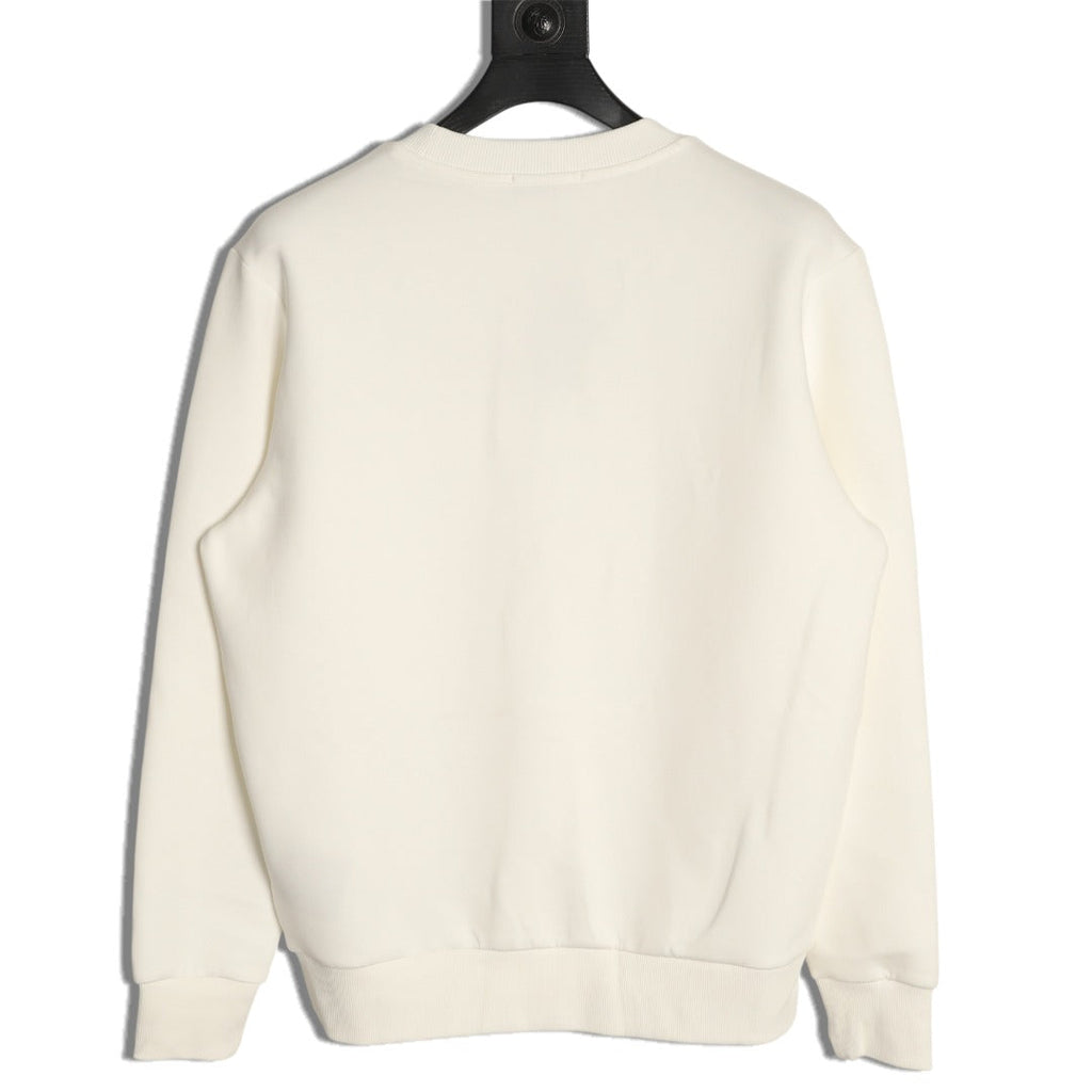 Prada Triangle-Detail Crewneck Sweatshirt with Red Silicone Trim